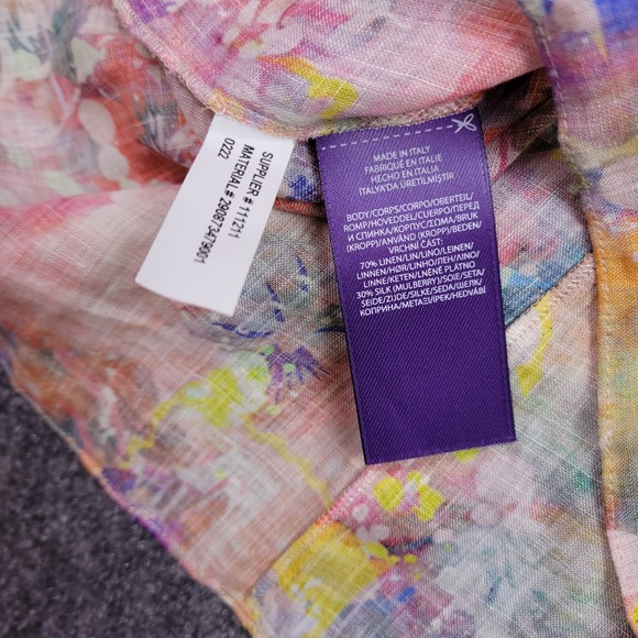 Ralph Lauren Purple Label Desarae Linen Silk Gauze Ruffle Blouse Womens 8 $1690 - Picture 7 of 7